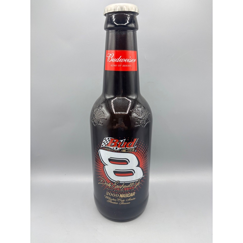 Budweiser Dale Earnhardt Jr 2000 NASCAR Rookie Season 14.5" Glass Bottle #8 Rare